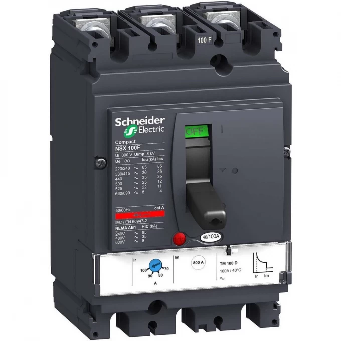 Автоматический выключатель 3П3Т SCHNEIDER ELECTRIC COMPACT TM50D NSX100B LV429553 Автоматический выключатель 3П3Т SCHNEIDER ELECTRIC COMPACT TM50D NSX100B LV429553