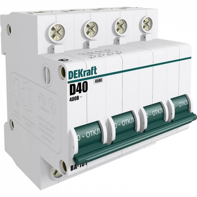 Автоматический выключатель SCHNEIDER ELECTRIC DEKRAFT 4Р 16А х-ка D ВА-101 4,5кА 11138DEK Автоматический выключатель SCHNEIDER ELECTRIC DEKRAFT 4Р 16А х-ка D ВА-101 4,5кА 11138DEK