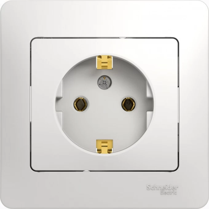 Розетка SCHNEIDER ELECTRIC GLOSSA с заземлением, в сборе, белый GSL000142 Розетка SCHNEIDER ELECTRIC GLOSSA с заземлением, в сборе, белый GSL000142