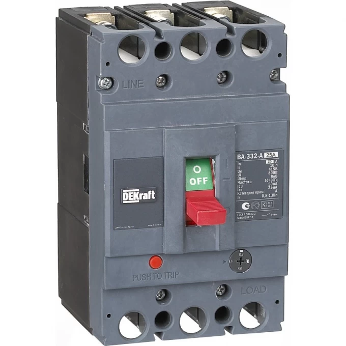 Силовой автоматический выключатель SCHNEIDER ELECTRIC DEKRAFT 3P 25А c Ir=20А-25А 50кА ВА-332 21131DEK Силовой автоматический выключатель SCHNEIDER ELECTRIC DEKRAFT 3P 25А c Ir=20А-25А 50кА ВА-332 21131DEK