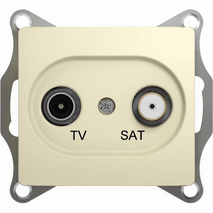 TV+SAT розетка SCHNEIDER ELECTRIC GLOSSA проходная 4DB, механизм, БЕЖЕВЫЙ GSL000298 TV+SAT розетка SCHNEIDER ELECTRIC GLOSSA проходная 4DB, механизм, БЕЖЕВЫЙ GSL000298