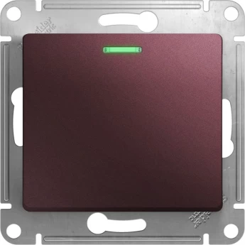 1-клавишный выключатель SCHNEIDER ELECTRIC GLOSSA с подсветкой, сх.1а, 10АХ, механизм, БАКЛАЖАНОВЫЙ