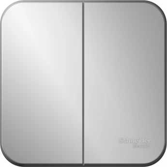 2-клавишный выключатель SCHNEIDER ELECTRIC BLANCA с изолирующей пластиной, 10А, 250B, АЛЮМИНИЙ