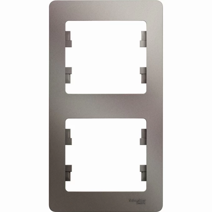 2-постовая рамка SCHNEIDER ELECTRIC GLOSSA, вертикальная, ПЛАТИНА GSL001206 2-постовая рамка SCHNEIDER ELECTRIC GLOSSA, вертикальная, ПЛАТИНА GSL001206