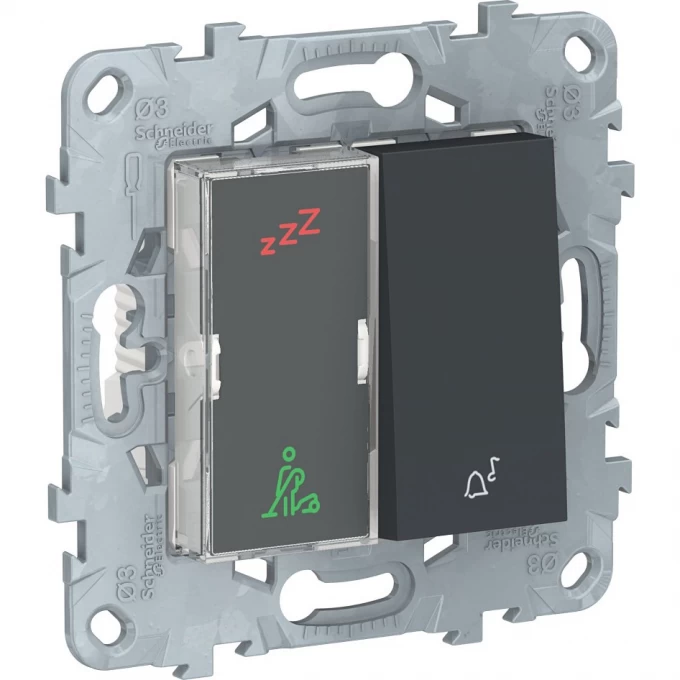 Дисплей гостиничного номера и кнопочный звонок SCHNEIDER ELECTRIC UNICA NEW, антрацит NU577754 Дисплей гостиничного номера и кнопочный звонок SCHNEIDER ELECTRIC UNICA NEW, антрацит NU577754