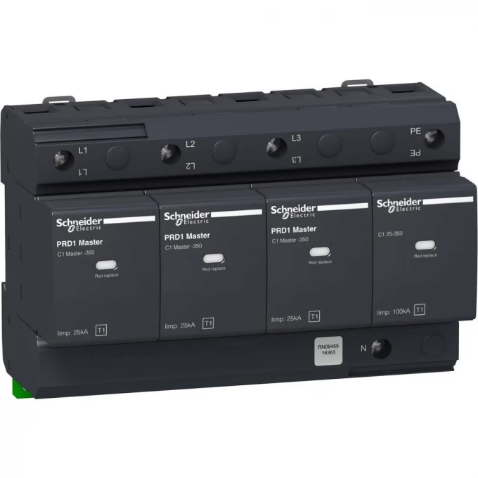 Картридж для УЗИП SCHNEIDER ELECTRIC PRD1 MASTER ОПН 3 полюса и нейтраль класс 1 со сменными картриджами 16363