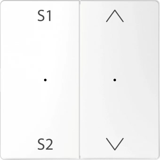 Клавиша двойная с символами MERTEN D-LIFE PLUSLINK с S1/S2, вверх/вниз, БЕЛ. ЛОТОС, SD MTN5227-6035