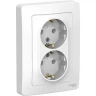 Розетка двойная SCHNEIDER ELECTRIC BLANCA с/у, с заземлением, без шторок, 16А, 250В, белый BLNRS001021