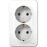 Розетка двойная SCHNEIDER ELECTRIC BLANCA с заземлением, без шторок, с изолирующей пластиной, 16А, 250В, белый BLNRA010211