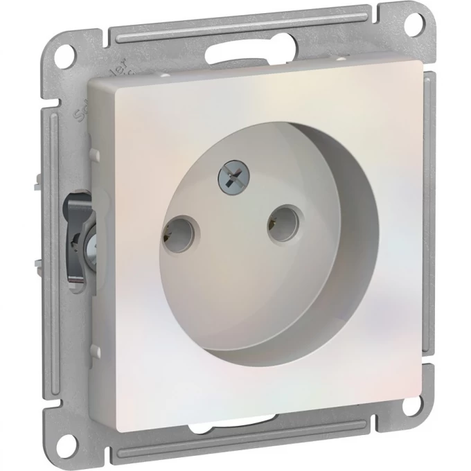 Розетка SCHNEIDER ELECTRIC ATLASDESIGN без заземления, без шторок, механизм, жемчуг ATN000441