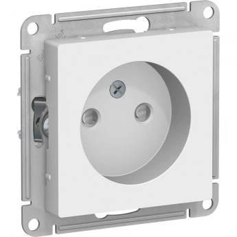 Розетка SCHNEIDER ELECTRIC ATLASDESIGN без заземления, со шторками, механизм, белый
