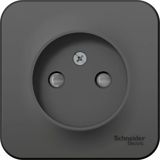 Розетка SCHNEIDER ELECTRIC BLANCA без заземления, со шторкой, с изолирующей пластиной, 16А, 250В, антрацит BLNRA001116