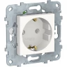 Розетка SCHNEIDER ELECTRIC UNICA NEW с заземлением, без шторок, с быстрозажимными клеммами,16 А, 250 В, белый NU505618