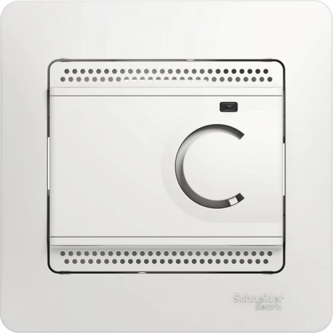 Термостат электрический SCHNEIDER ELECTRIC GLOSSA теплого пола с датчиком,от+5до+50°C,10A,в сборе, БЕЛЫЙ GSL000135