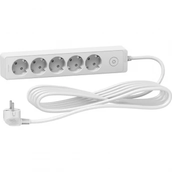 Удлинитель SCHNEIDER ELECTRIC UNICA EXTEND 5 розеток 2К+З, кабель 5м, белый