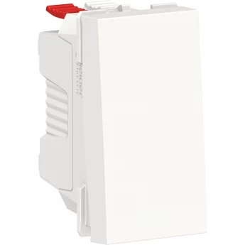 Выключатель 1-клавишный SCHNEIDER ELECTRIC UNICA MODULAR, кнопочный, сх. 1, 10 A, 1 мод, белый