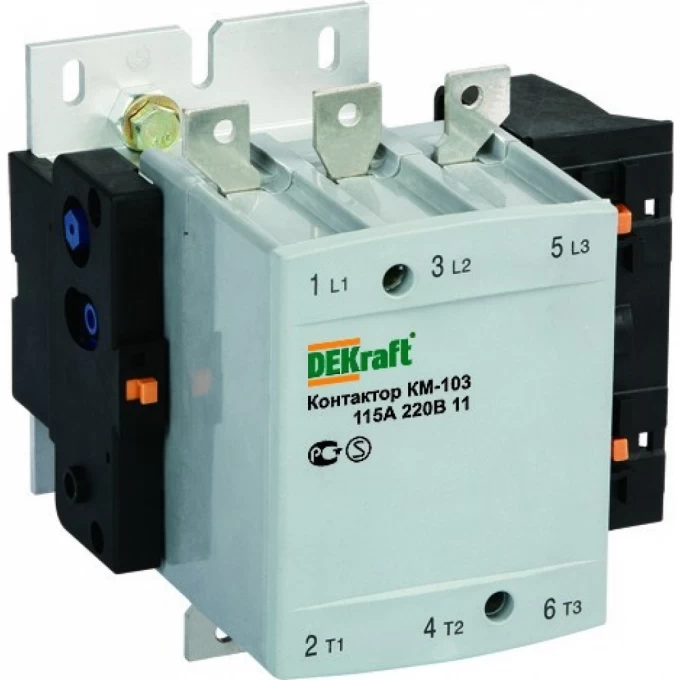 Контактор SCHNEIDER ELECTRIC DEKRAFT 115А 220В АС3 1НО+1НЗ КМ-103 22150DEK Контактор SCHNEIDER ELECTRIC DEKRAFT 115А 220В АС3 1НО+1НЗ КМ-103 22150DEK
