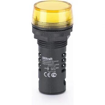 Лампа сигнальная SCHNEIDER ELECTRIC DEKRAFT ADDS 22 мм LED жел. 220В AC/DC ЛK-22 DEKraft