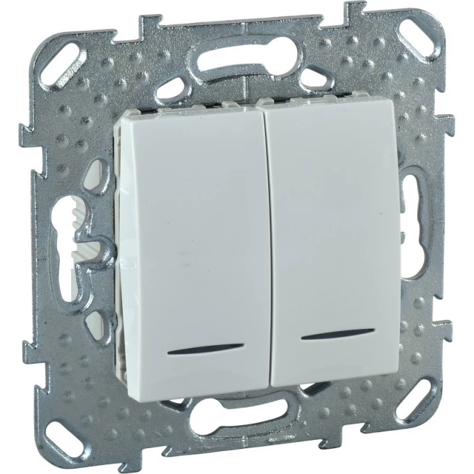 Выключатель 2-клавишный SCHNEIDER ELECTRIC UNICA, 2 модуля, с подсветкой, 2 х сх. 1а, БЕЛЫЙ MGU5.0101.18NZD Выключатель 2-клавишный SCHNEIDER ELECTRIC UNICA, 2 модуля, с подсветкой, 2 х сх. 1а, БЕЛЫЙ MGU5.0101.18NZD