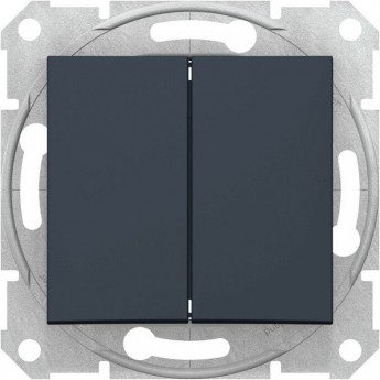 Переключатель 2-клавишный SCHNEIDER ELECTRIC SEDNA, сх.6+6, 10А, 250В, графит