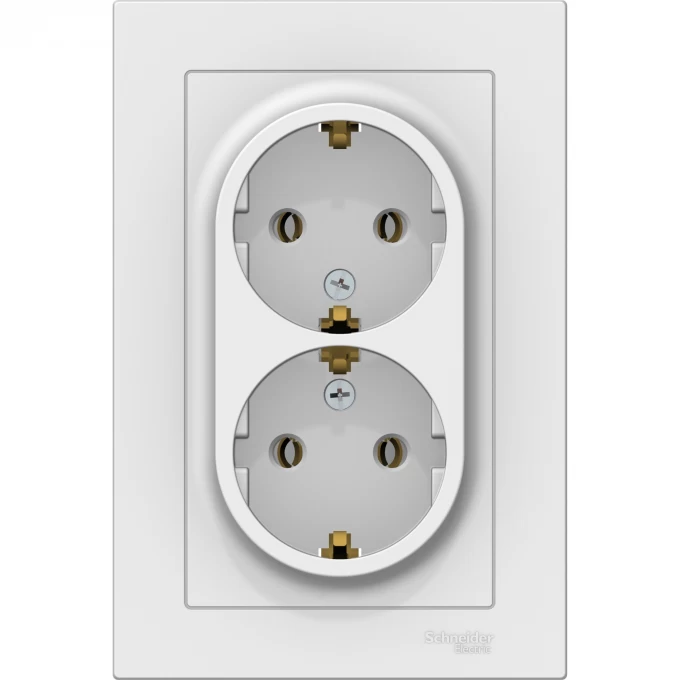 Розетка двойная SCHNEIDER ELECTRIC ATLASDESIGN с заземлением, в сборе, лотос ATN001324 Розетка двойная SCHNEIDER ELECTRIC ATLASDESIGN с заземлением, в сборе, лотос ATN001324