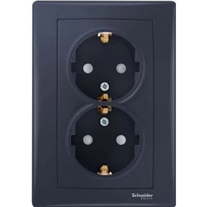 Розетка двойная SCHNEIDER ELECTRIC SEDNA, с зазем. конт., без защит. шторок, 16А, 250В, графит SDN3000670 Розетка двойная SCHNEIDER ELECTRIC SEDNA, с зазем. конт., без защит. шторок, 16А, 250В, графит SDN3000670