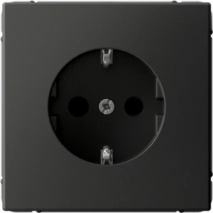Розетка SCHNEIDER ELECTRIC ARTGALLERY 16А с заземлением, шторки, механизм, базальт GAL001445