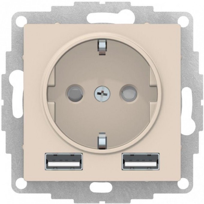Силовая розетка SCHNEIDER ELECTRIC ATLASDESIGN 3-м СП 16А IP20 с 2-мя заряд. устройствами USB тип A+A 5В/2.4А 2х5В/1.2А механизм, беж. ATN000230 Силовая розетка SCHNEIDER ELECTRIC ATLASDESIGN 3-м СП 16А IP20 с 2-мя заряд. устройствами USB тип A+A 5В/2.4А 2х5В/1.2А механизм, беж. ATN000230