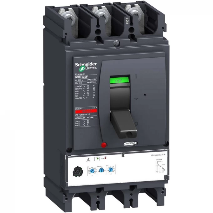 Автоматический выключатель 3П3Т SCHNEIDER ELECTRIC COMPACT MIC.2.3M 500A NSX630N LV432976 Автоматический выключатель 3П3Т SCHNEIDER ELECTRIC COMPACT MIC.2.3M 500A NSX630N LV432976