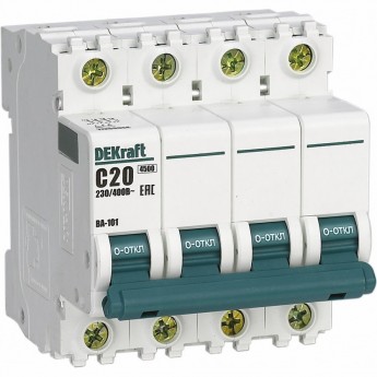 Автоматический выключатель SCHNEIDER ELECTRIC DEKRAFT 4Р 2А х-ка C ВА-101 4,5кА