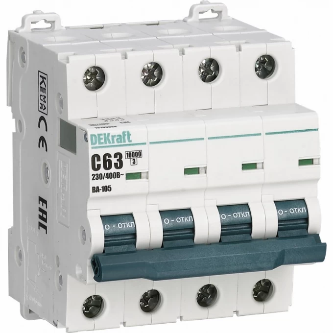 Автоматический выключатель SCHNEIDER ELECTRIC DEKRAFT ВА105-4P-063A-C 13195DEK Автоматический выключатель SCHNEIDER ELECTRIC DEKRAFT ВА105-4P-063A-C 13195DEK