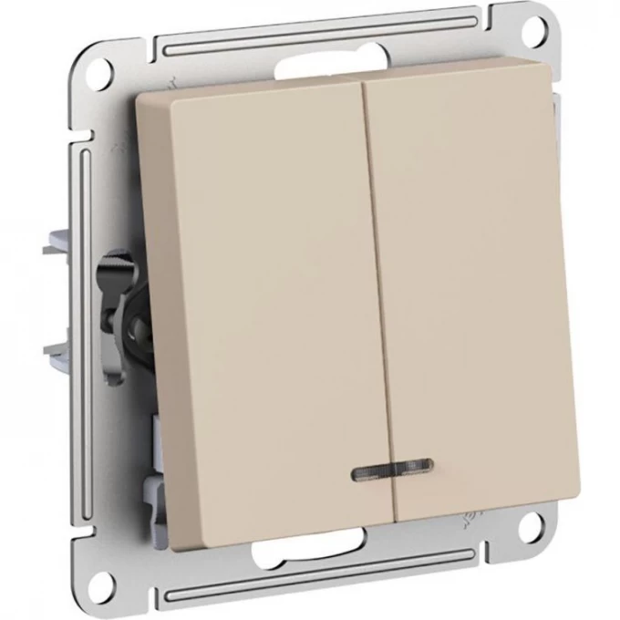 Выключатель 2-клавишный SCHNEIDER ELECTRIC ATLASDESIGN с подсветкой (сх.5а) 10AX механизм, песочный ATN001253 Выключатель 2-клавишный SCHNEIDER ELECTRIC ATLASDESIGN с подсветкой (сх.5а) 10AX механизм, песочный ATN001253